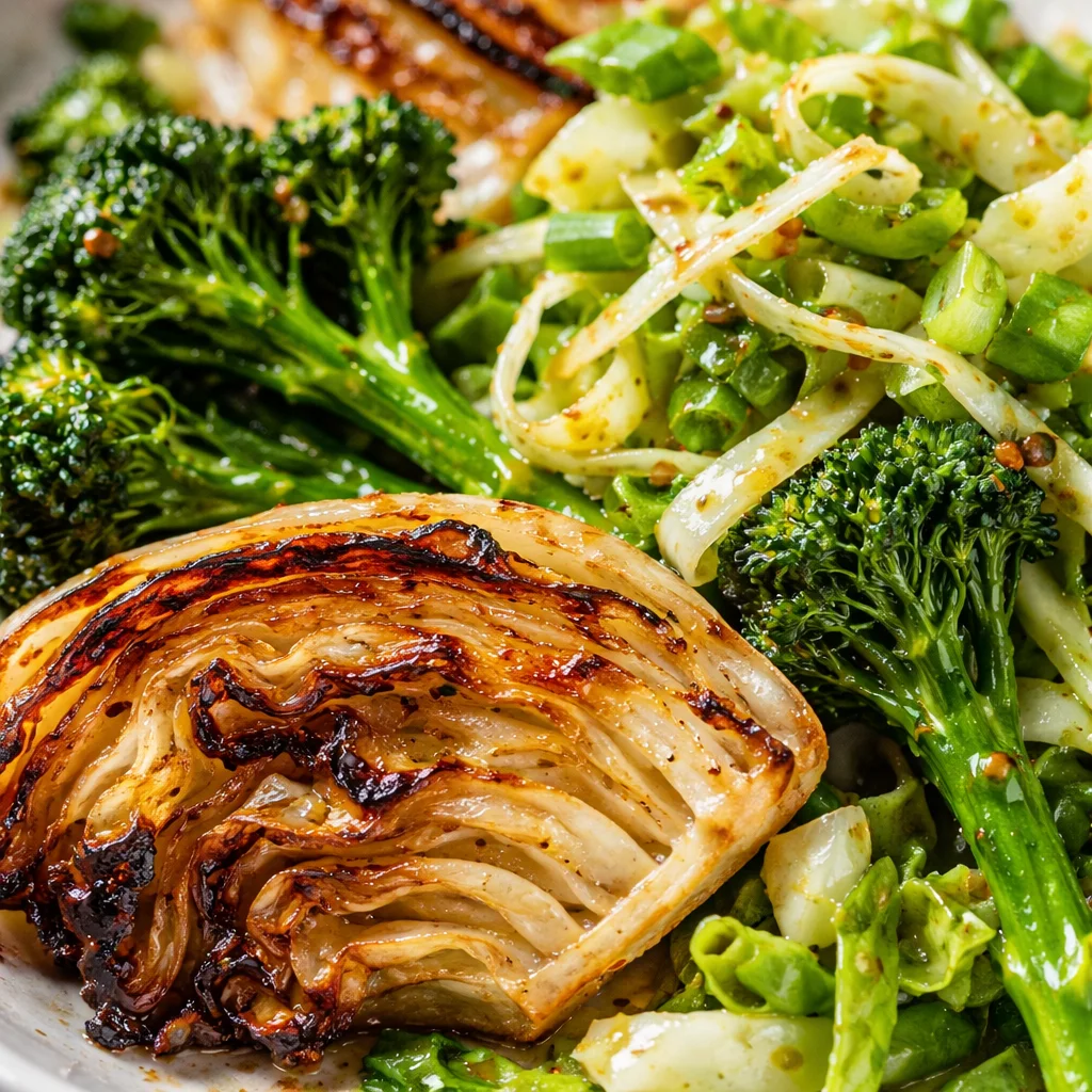 Crispy Cabbage and Broccolini with Tangy Endive Slaw